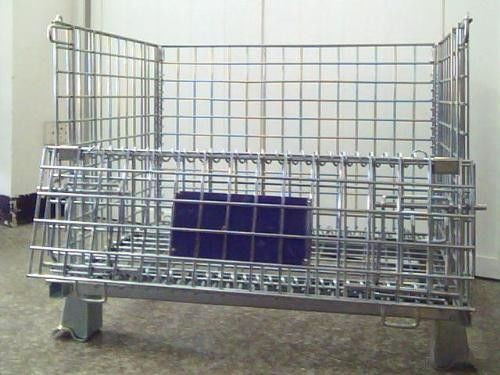 밸런াইজ드 와이어 메시 팔레트 케이지 접이식 겹칠 수 있는 접이식 팔레트 케이지