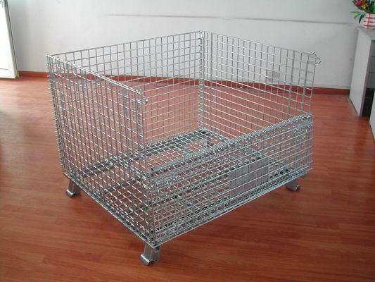 스테인레스 스틸 와이어 메시 케이지 접힌 접이 가능한 와이어 메시 컨테이너 중용
